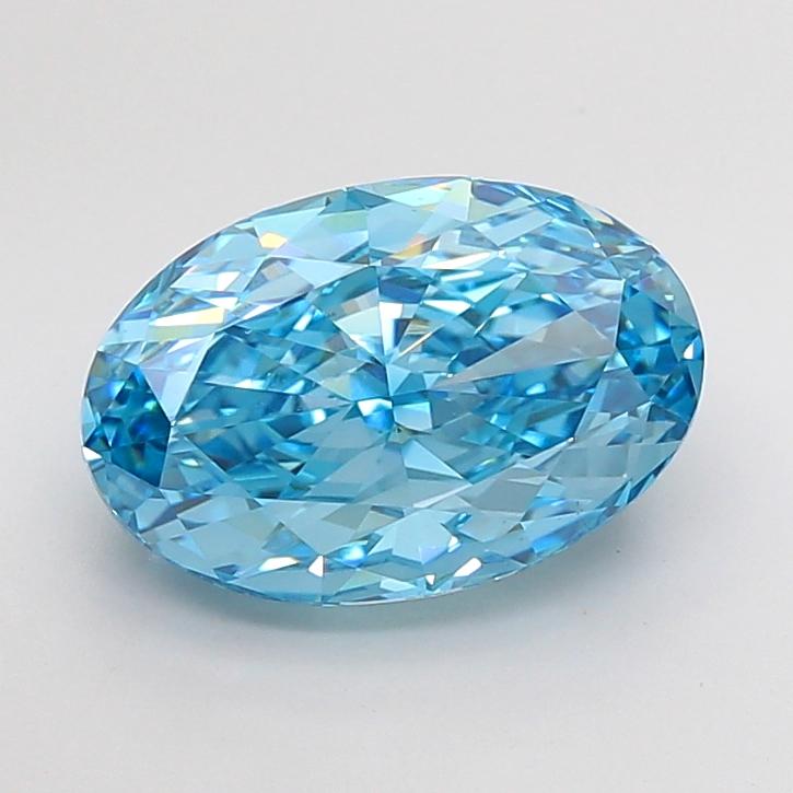 5.03 Ct. Fancy Vivid None Blue Oval Lab Grown Diamond