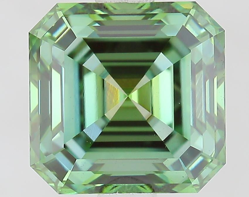 2.09 Ct. Fancy Vivid Green Asscher Lab Grown Diamond