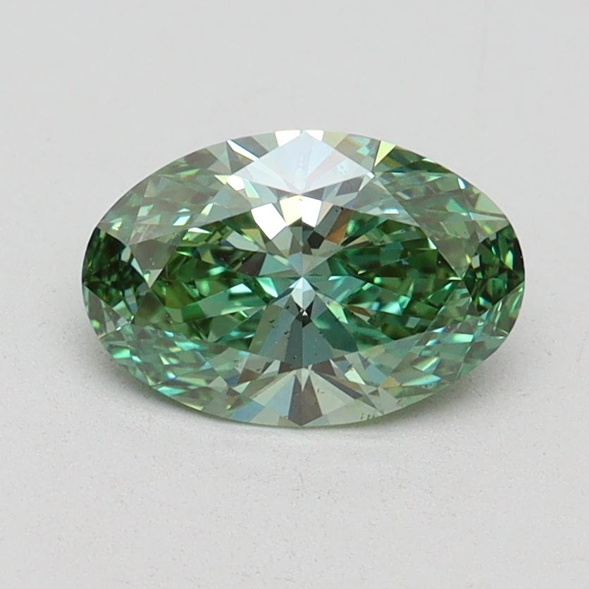 1.01 Ct. Fancy Vivid Green Oval Lab Grown Diamond