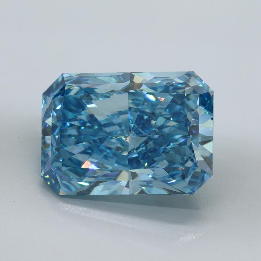 10.66 Ct. Fancy Vivid Malibu Blue Radiant Lab Grown Diamond