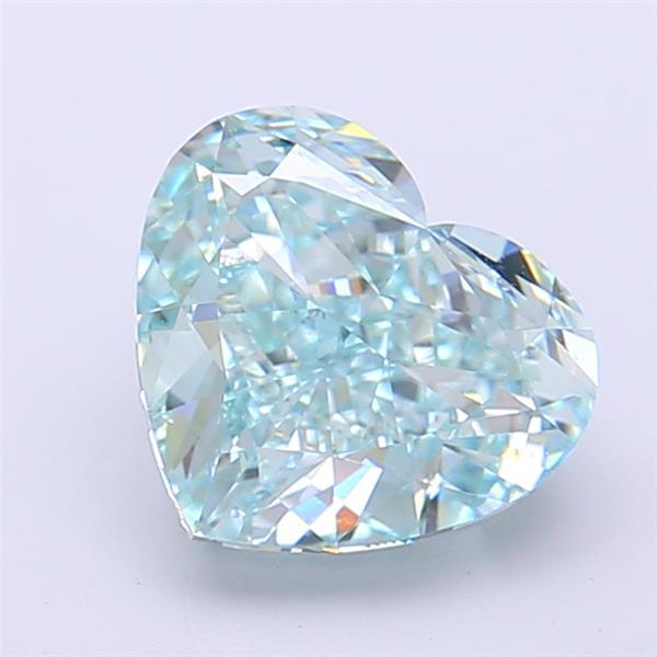 2.55 Ct. Fancy Vivid  Green Heart Lab Grown Diamond