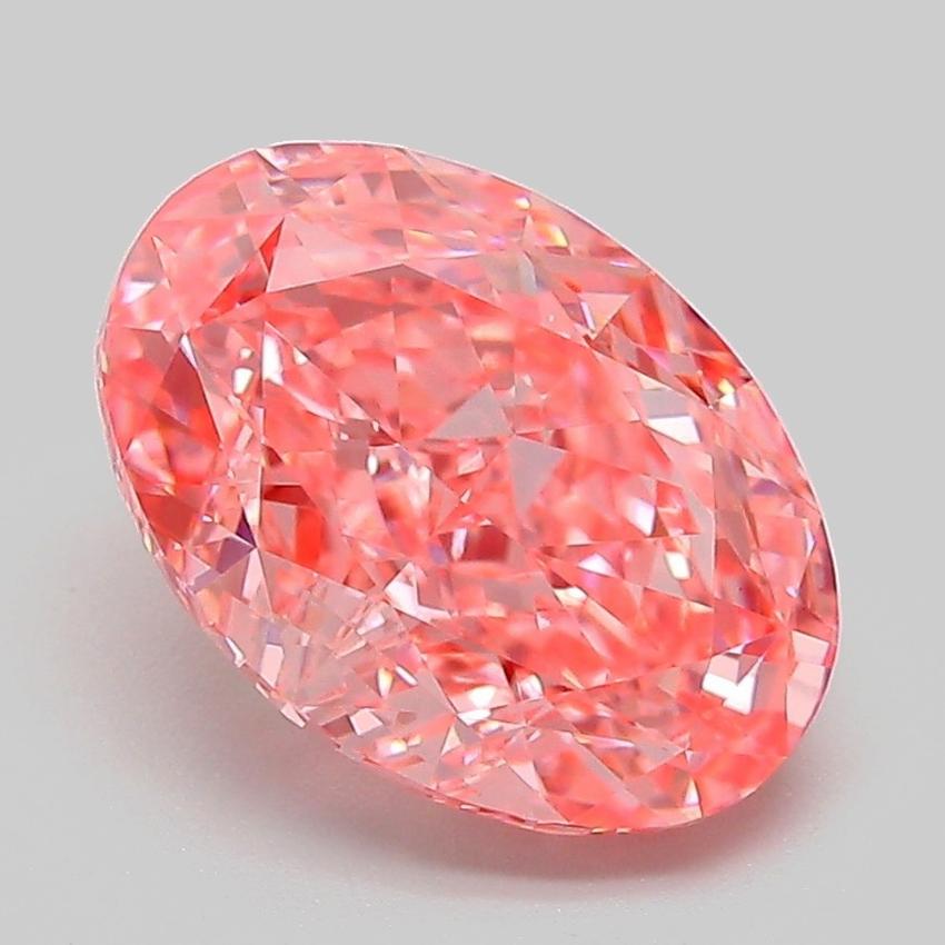 3.12 Ct. Fancy Vivid Pink Oval Lab Grown Diamond