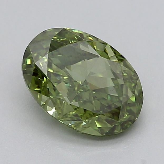 0.71 Ct. Fancy Vivid  Green Oval Lab Grown Diamond