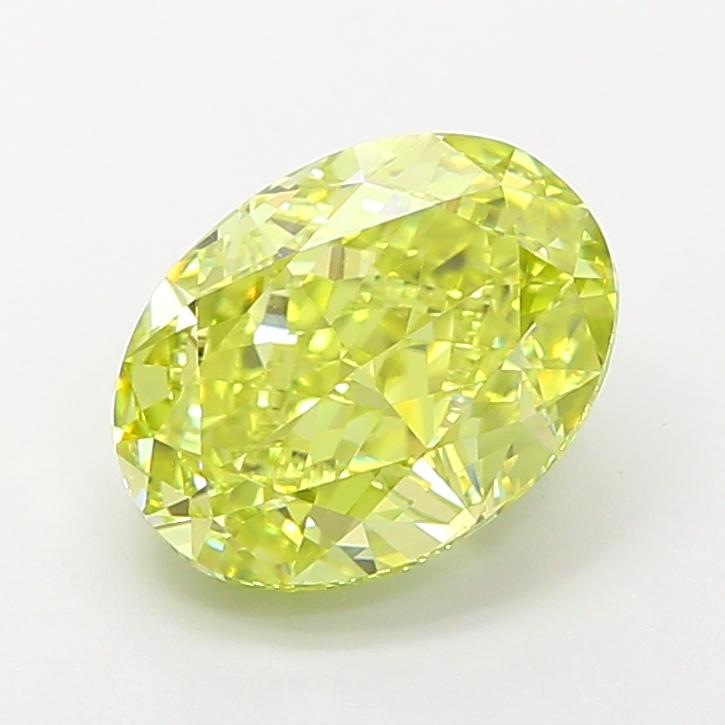 2.51 Ct. Fancy Intense Greenish Yellow Oval Lab Grown Diamond