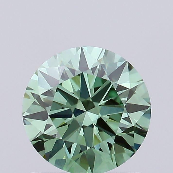 0.91 Ct. Fancy Vivid Green Round Lab Grown Diamond