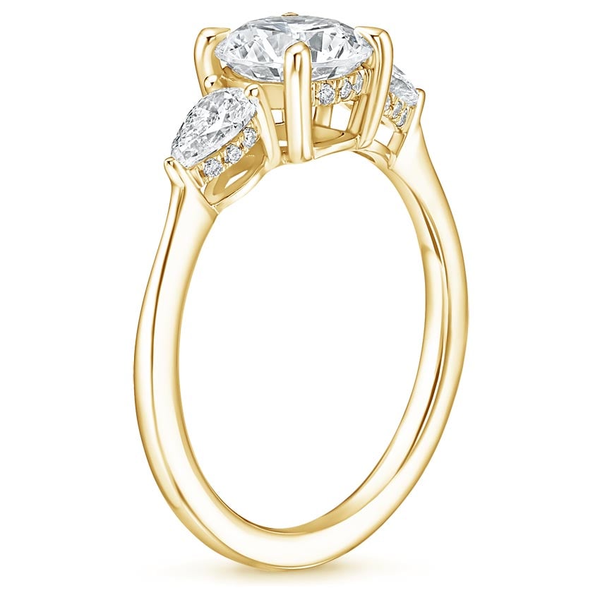 18K Yellow Gold Adorned Opera Diamond Ring (1/2 ct. tw.), large side view