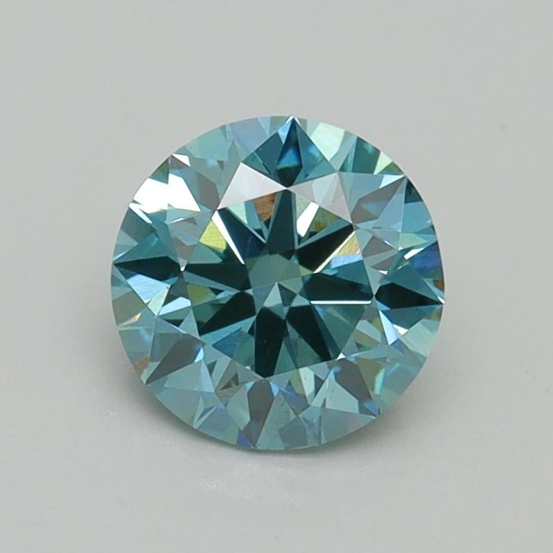 1.01 Ct. Fancy Vivid Green Blue Round Lab Grown Diamond