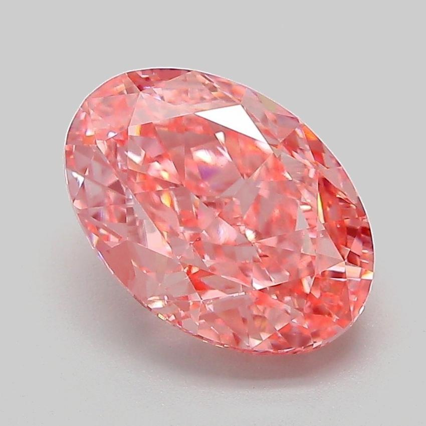 2.53 Ct. Fancy Vivid Pink Oval Lab Grown Diamond