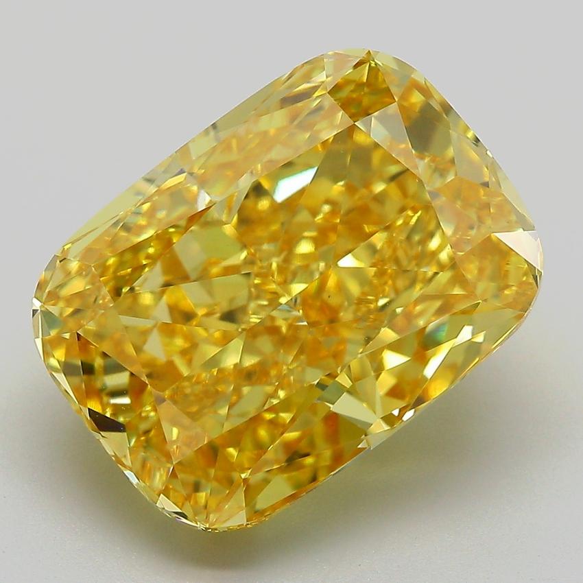 10.10 Ct. Fancy Vivid  Yellow Cushion Lab Grown Diamond