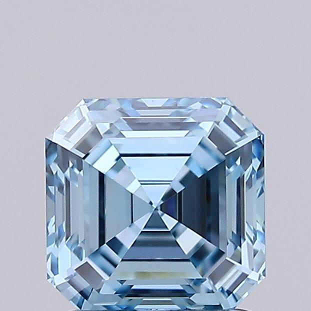 1.14 Ct. Fancy Vivid Blue Asscher Lab Grown Diamond