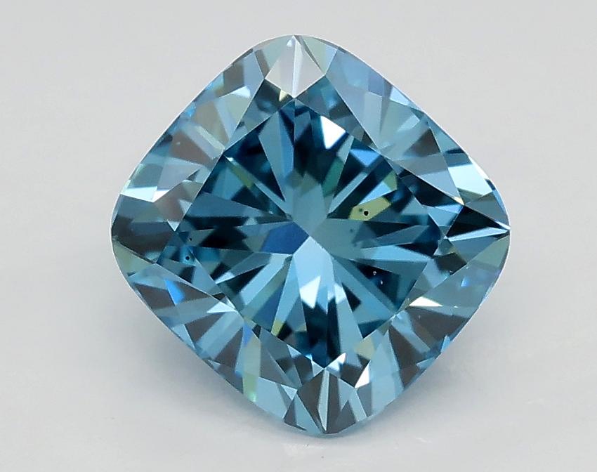 1.71 Ct. Fancy Vivid Blue Cushion Lab Grown Diamond