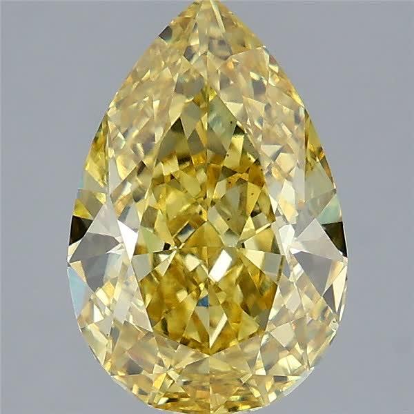 3.58 Ct. Fancy Vivid Yellow Pear Lab Grown Diamond