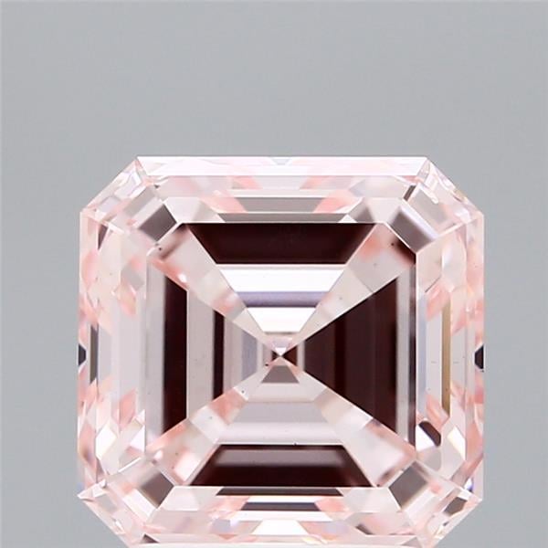 3.14 Ct. Fancy Intense Pink Asscher Lab Grown Diamond