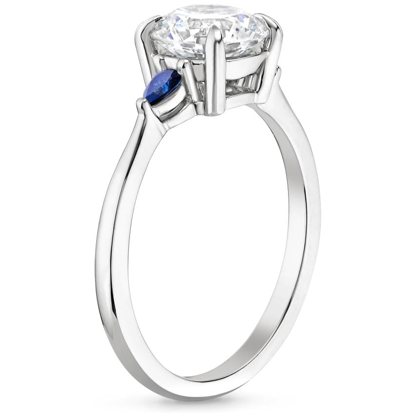 18K White Gold Aria Ring with Sapphire Accents, large side view