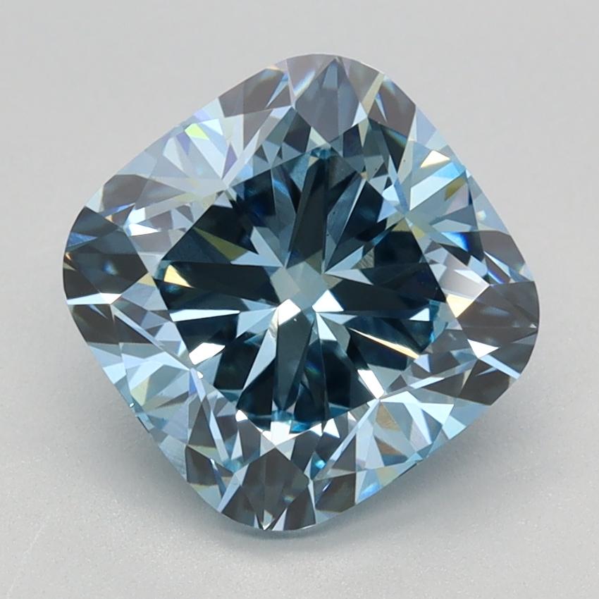 2.58 Ct. Fancy Intense Blue Cushion Lab Grown Diamond