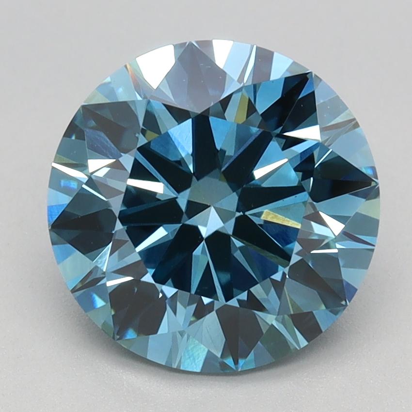 2.50 Ct. Fancy Vivid Blue Round Lab Grown Diamond