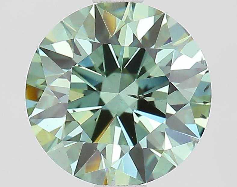 1.53 Ct. Fancy Vivid Green Round Lab Grown Diamond