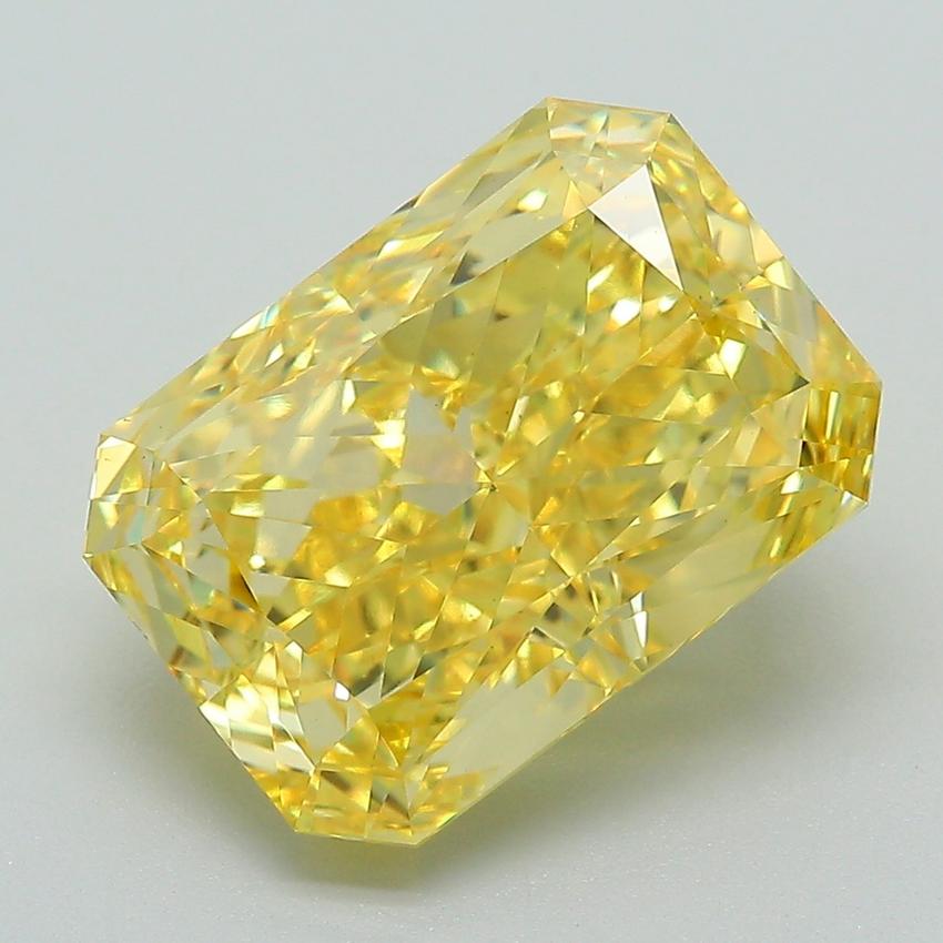 6.15 Ct. Fancy Vivid Yellow Radiant Lab Grown Diamond