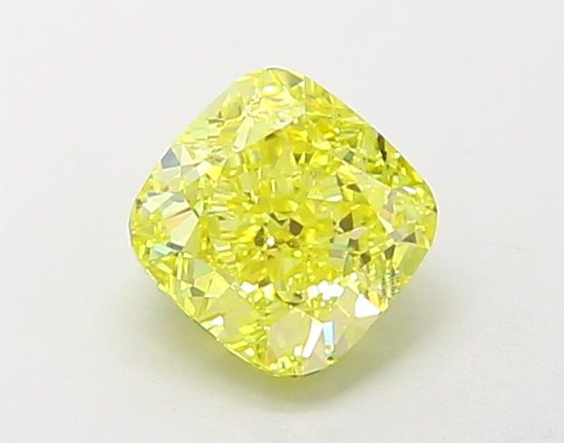 1.01 Ct. Fancy Vivid  Yellow Cushion Lab Grown Diamond
