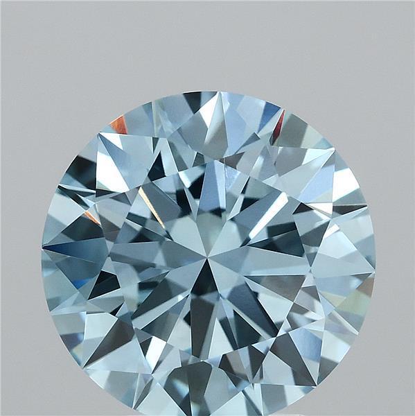 4.04 Ct. Fancy Vivid Blue Round Lab Grown Diamond
