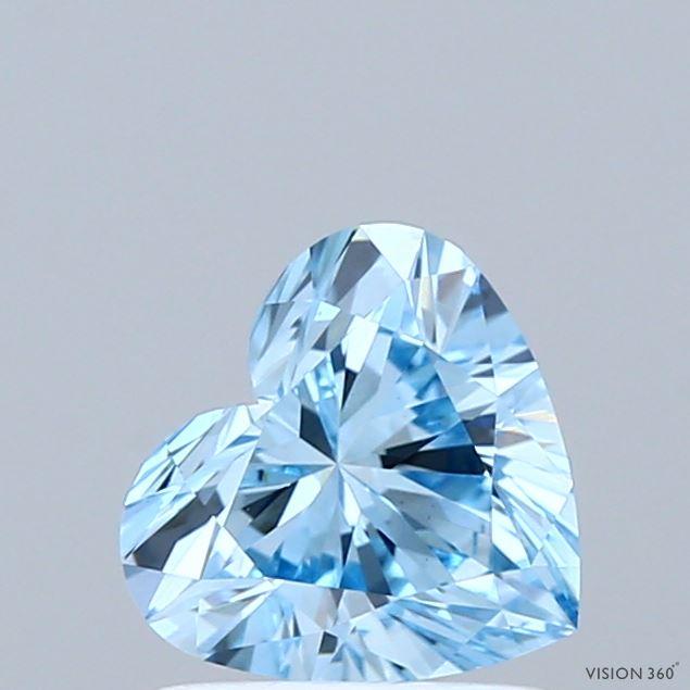 1.03 Ct. Fancy Vivid Blue Heart Lab Grown Diamond