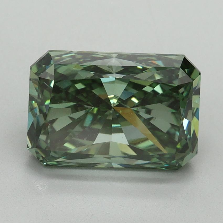 3.04 Ct. Fancy Vivid Green Radiant Lab Grown Diamond