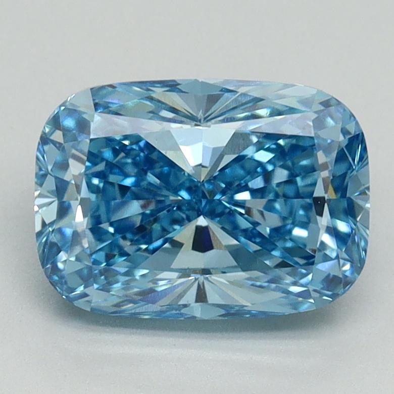2.09 Ct. Fancy Vivid Blue Cushion Lab Grown Diamond