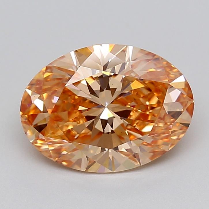 3.03 Ct. Fancy Vivid Pinkish Orange Oval Lab Grown Diamond