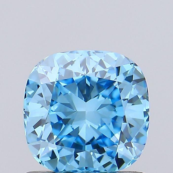 0.95 Ct. Fancy Vivid  Blue Cushion Lab Grown Diamond