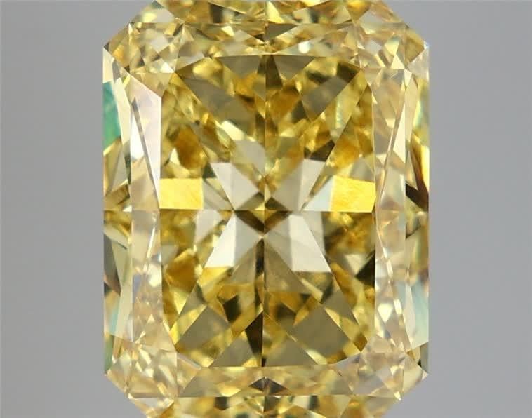 7.82 Ct. Fancy Vivid Yellow Radiant Lab Grown Diamond
