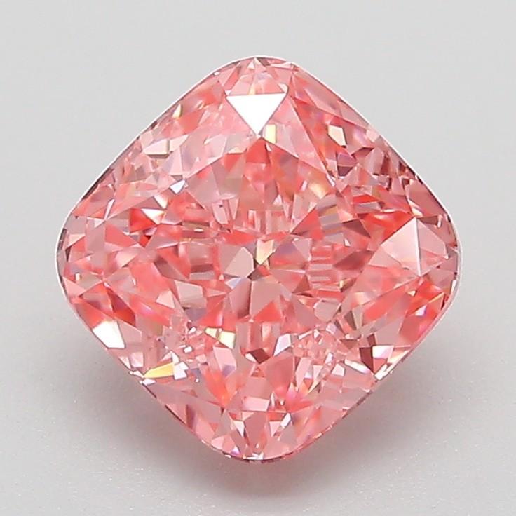 2.06 Ct. Fancy Vivid Pink Cushion Lab Grown Diamond