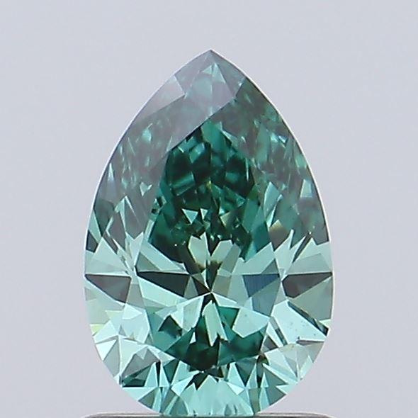 0.84 Ct. Fancy Vivid Green Pear Lab Grown Diamond