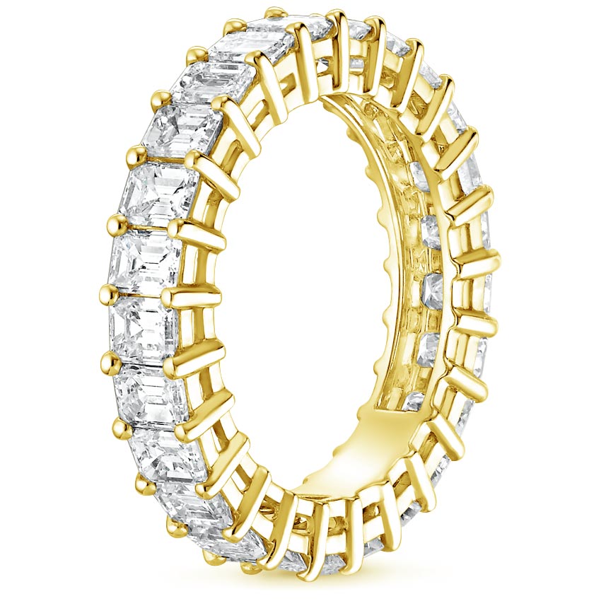 Emerald Eternity Diamond Ring (4 ct. tw.) in 18K Yellow Gold