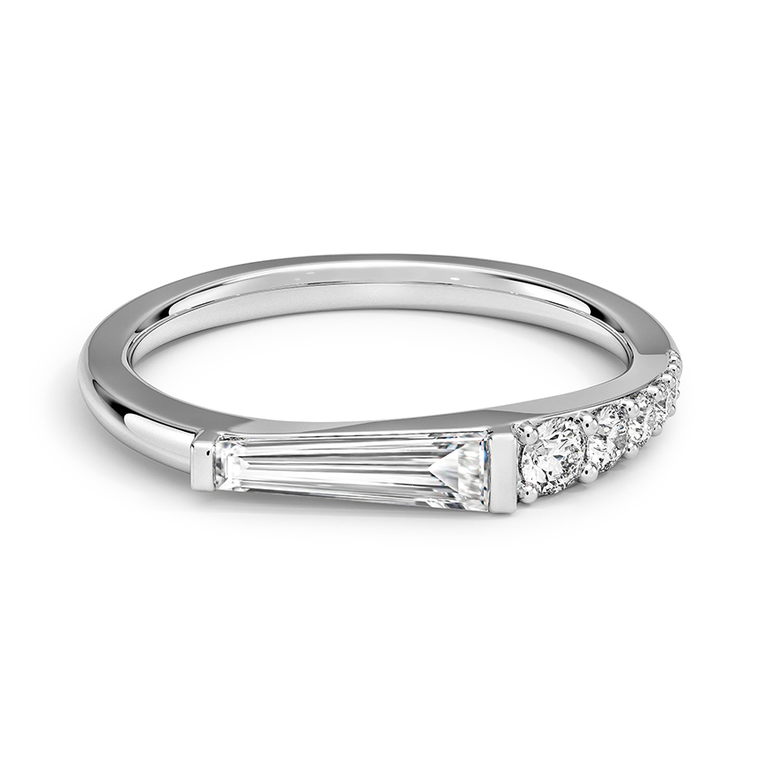 Custom Asymmetrical Baguette and Round Diamond Ring