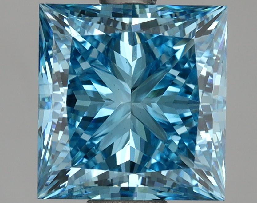 2.52 Ct. Fancy Vivid Blue Princess Lab Grown Diamond