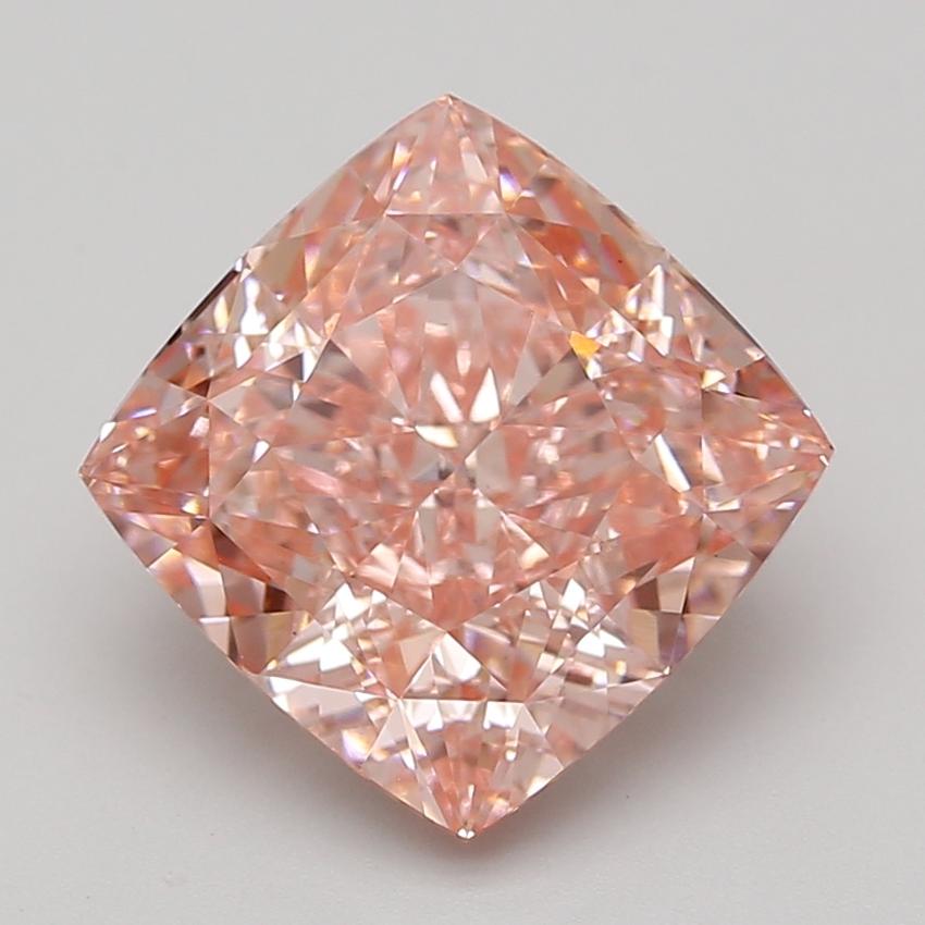 7.06 Ct. Fancy Vivid Pink Cushion Lab Grown Diamond