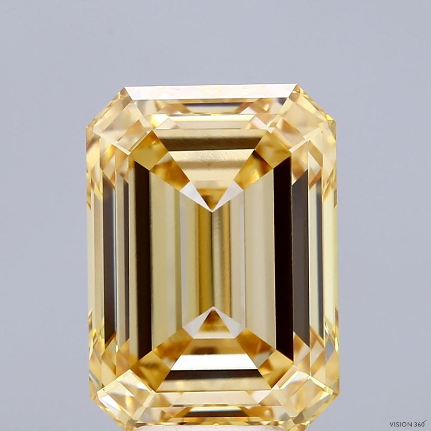 7.01 Ct. Fancy Yellow Emerald Lab Grown Diamond