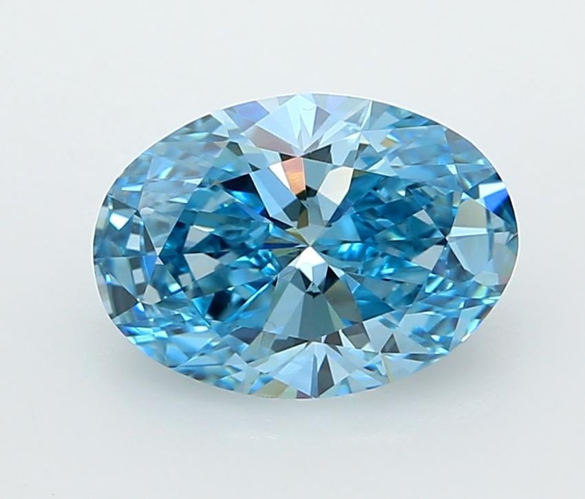 2.00 Ct. Fancy Vivid  Blue Oval Lab Grown Diamond
