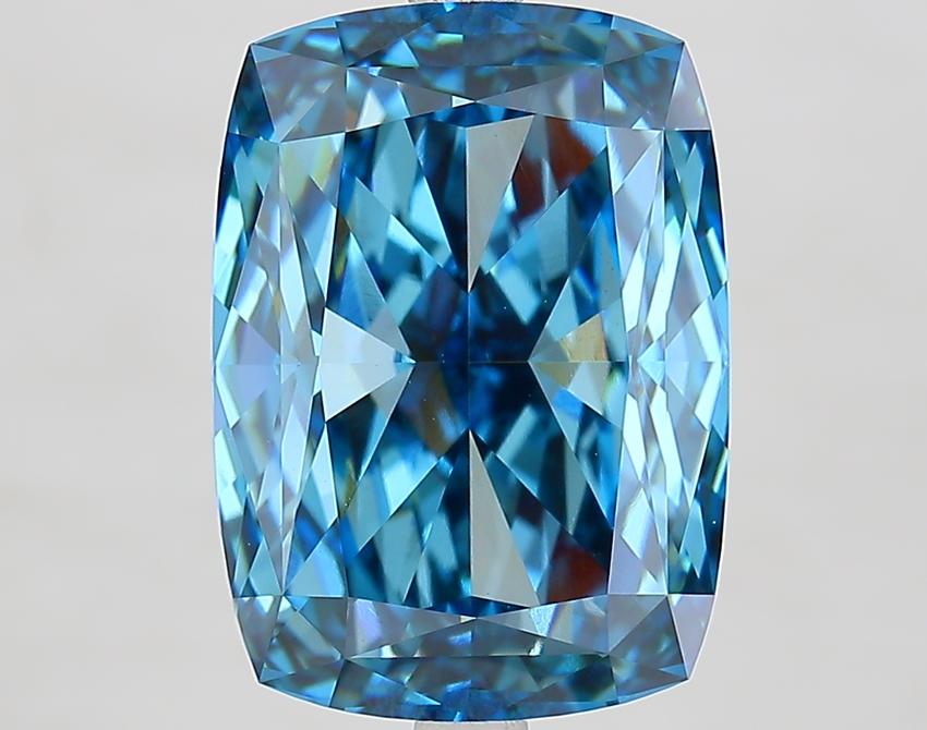 8.05 Ct. Fancy Vivid Blue Cushion Lab Grown Diamond