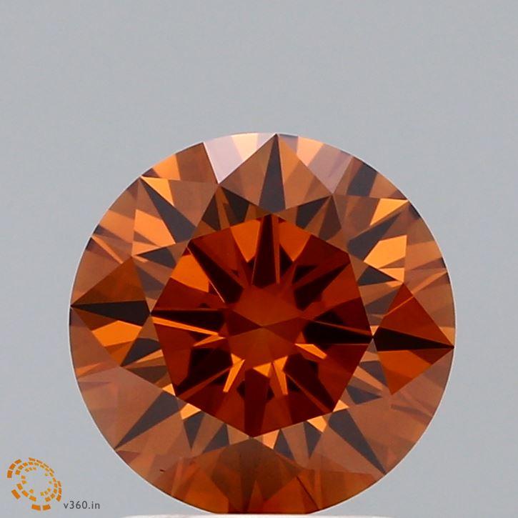 2.00 Ct. Fancy Vivid  Orange Round Lab Grown Diamond