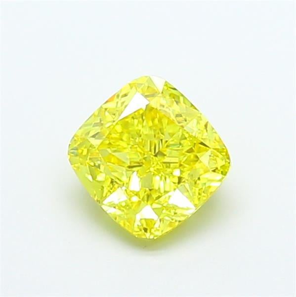 1.79 Ct. Fancy Vivid Yellow Cushion Lab Grown Diamond