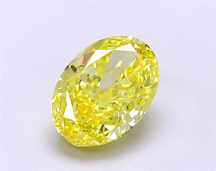 1.51 Ct. Fancy Vivid  Yellow Oval Lab Grown Diamond