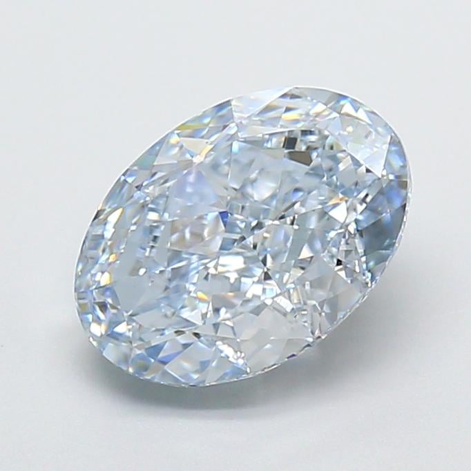 3.02 Ct. Fancy Light  Blue Oval Lab Grown Diamond