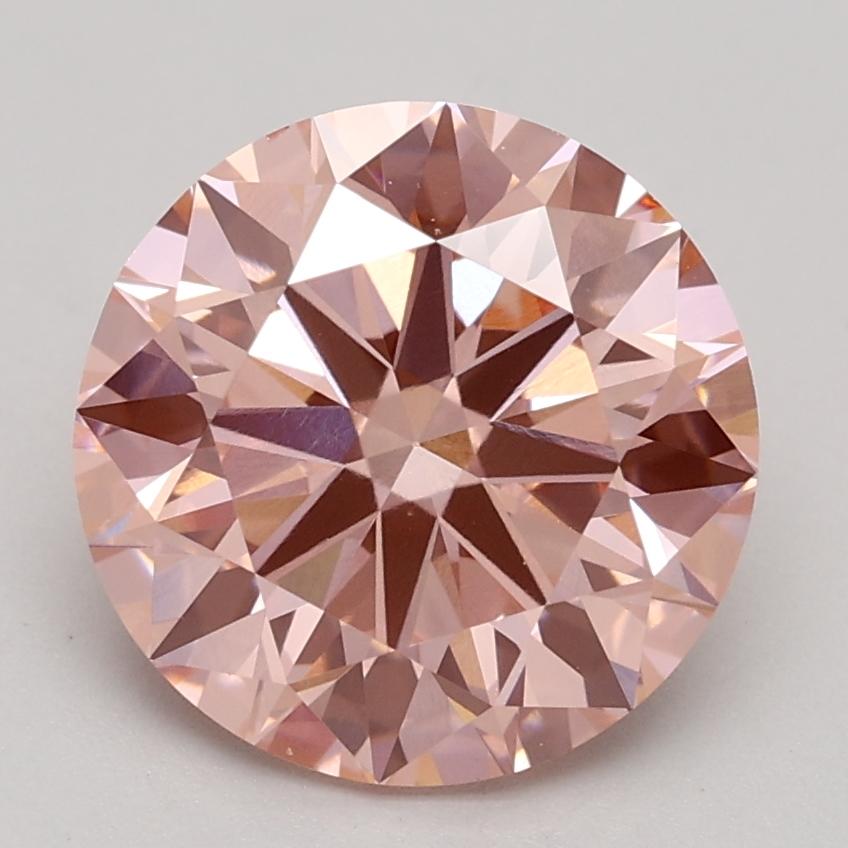 2.18 Ct. Fancy Intense Pink Round Lab Grown Diamond