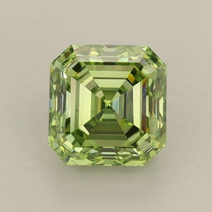 1.00 Ct. Fancy Vivid Green Asscher Lab Grown Diamond