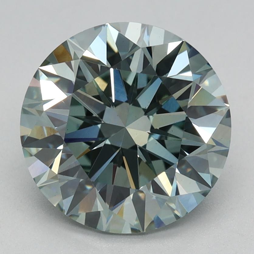 2.10 Ct. Fancy Intense Green Round Lab Grown Diamond