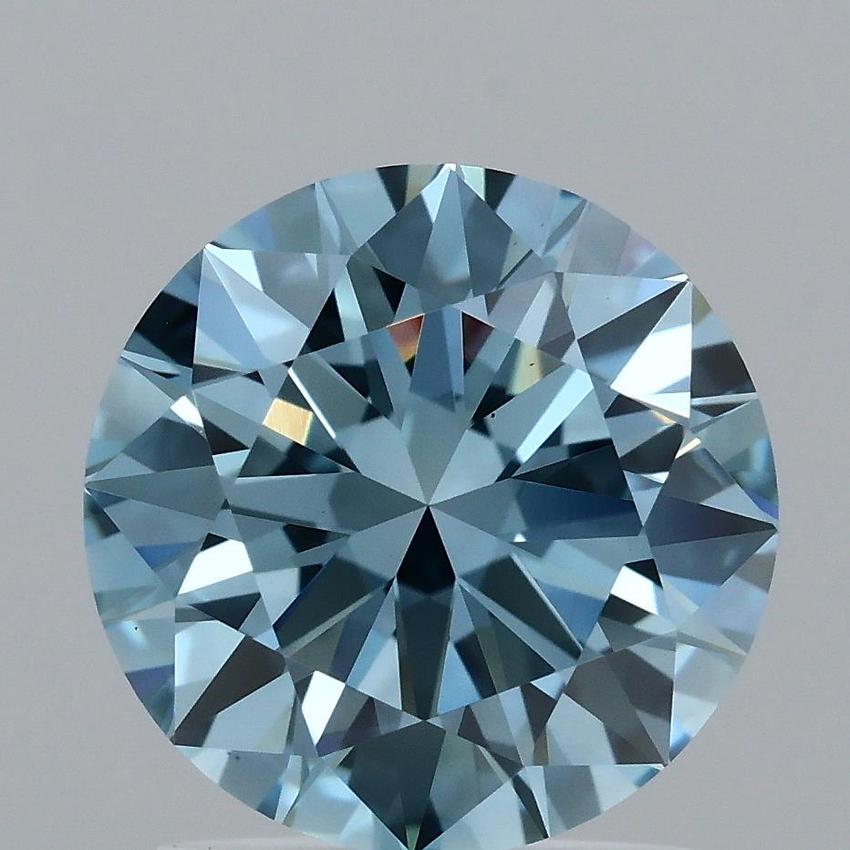 1.51 Ct. Fancy Vivid Blue Round Lab Grown Diamond