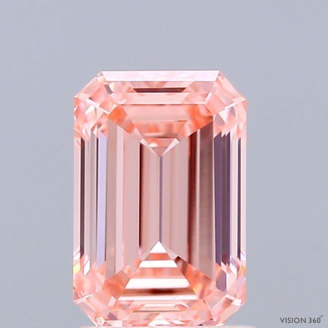1.56 Ct. Fancy Vivid Pink Emerald Lab Grown Diamond