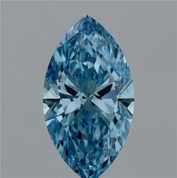 6.03 Ct. Fancy Vivid Blue Marquise Lab Grown Diamond