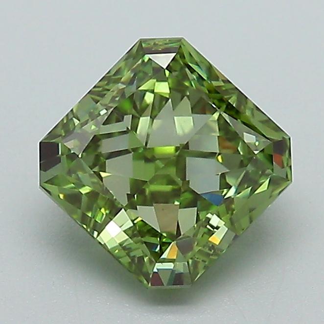 1.52 Ct. Fancy Vivid Green Radiant Lab Grown Diamond